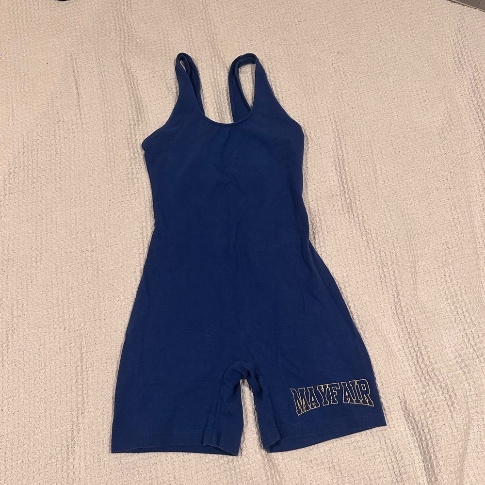 The Mayfair group PE romper size S/M small medium blue jumpsuit - Picture 4 of 6